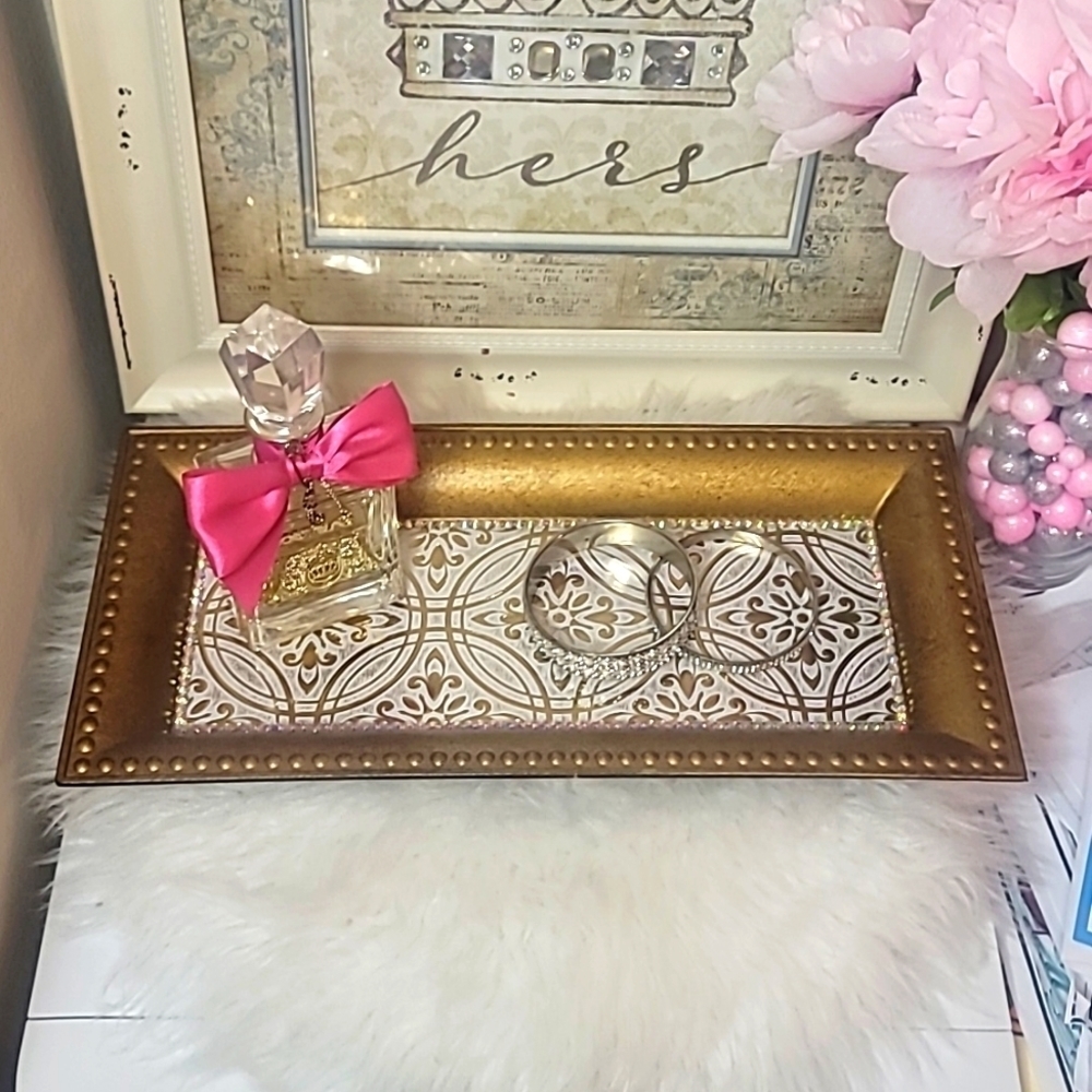 Gold Luxury Vanity Tray Large